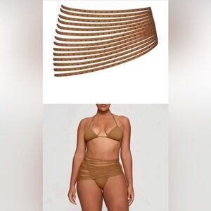 NWT Skims Rhinestone Swim Strappy Cover Up Skirt Women’s Cocoa XXS